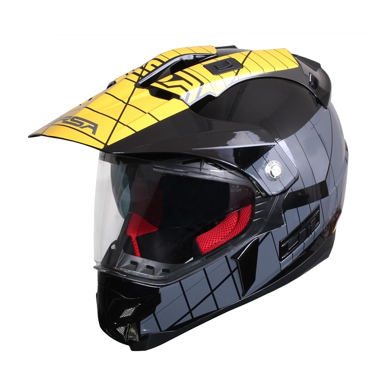 Endurohelm mit Sonnenblende RSA MX-01 schwarz/grau/gelb Ausverkauf