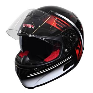 Motorradhelm RSA SR-01 schwarz-rot-weiß Ausverkauf