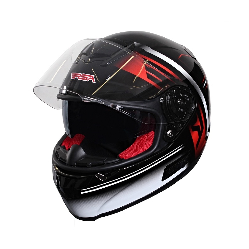 Motorradhelm RSA SR-01 schwarz-rot-weiß Ausverkauf