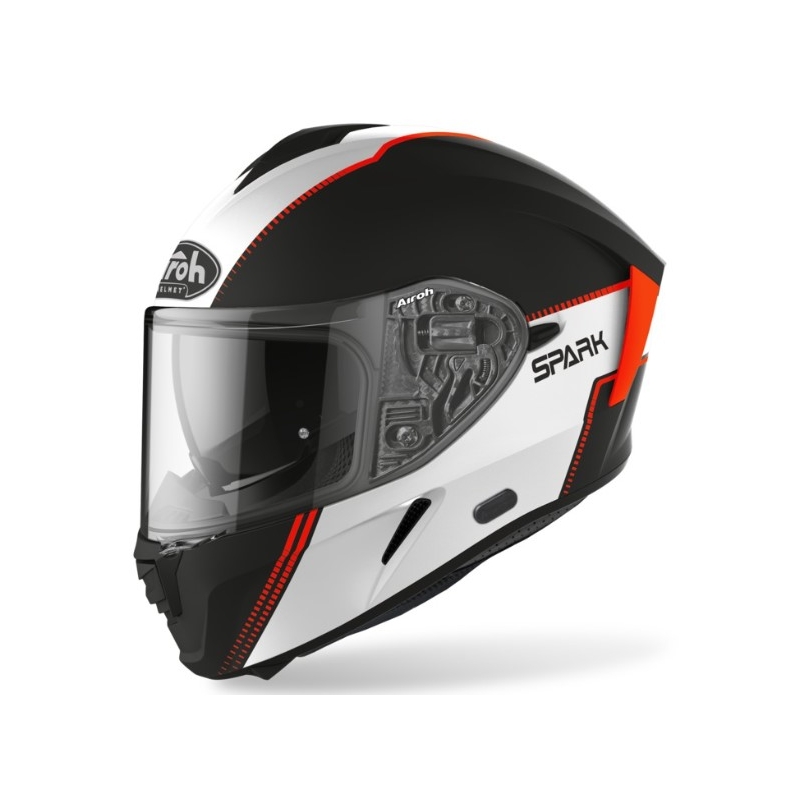 Integralhelm Airoh Spark Flow schwarz-weiß-orange Ausverkauf