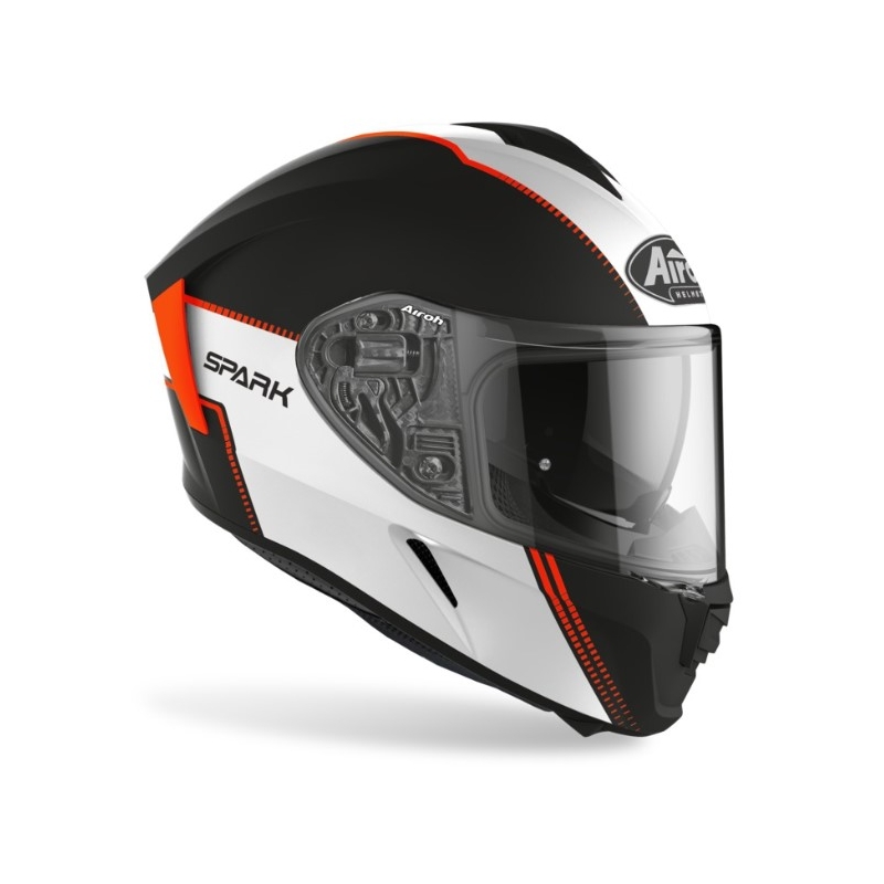 Integralhelm Airoh Spark Flow schwarz-weiß-orange Ausverkauf