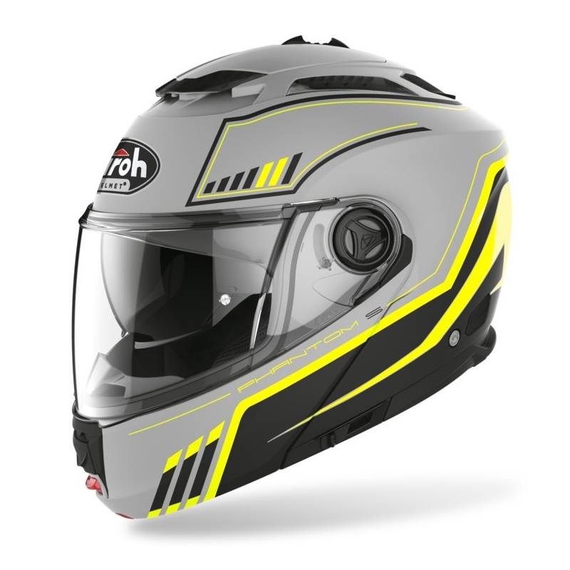 Kipphelm Airoh Phantom S Beat grau-schwarz-fluo gelb
