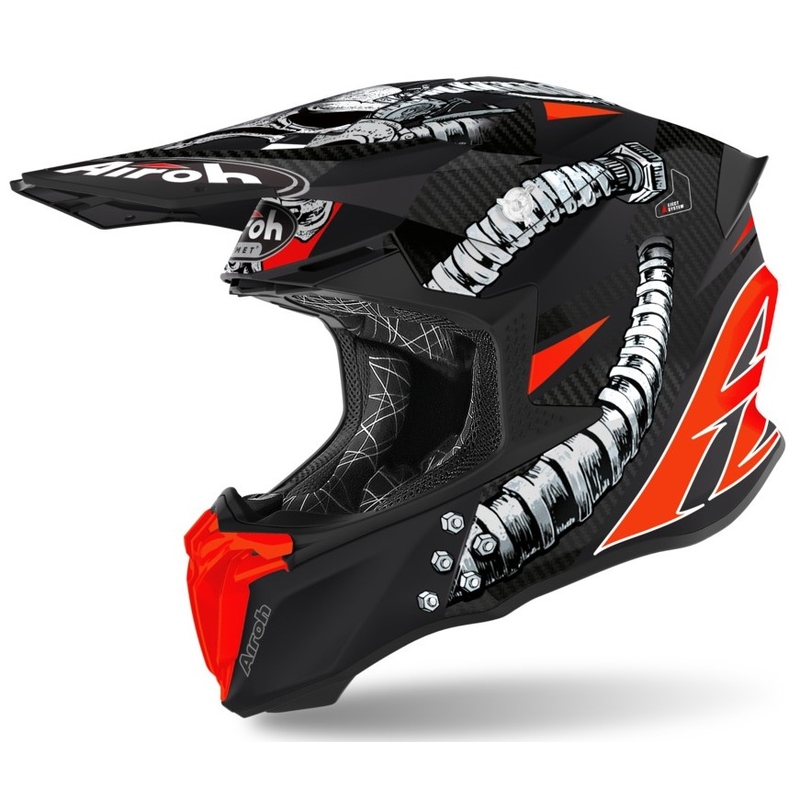 Motocross Helm Airoh Twist Bolt schwarz-rot Ausverkauf