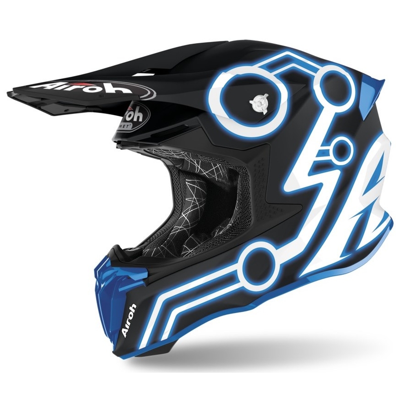 Motocross Helm Airoh Twist Neon schwarz-blau