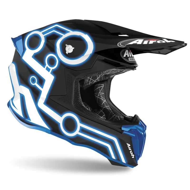 Motocross Helm Airoh Twist Neon schwarz-blau