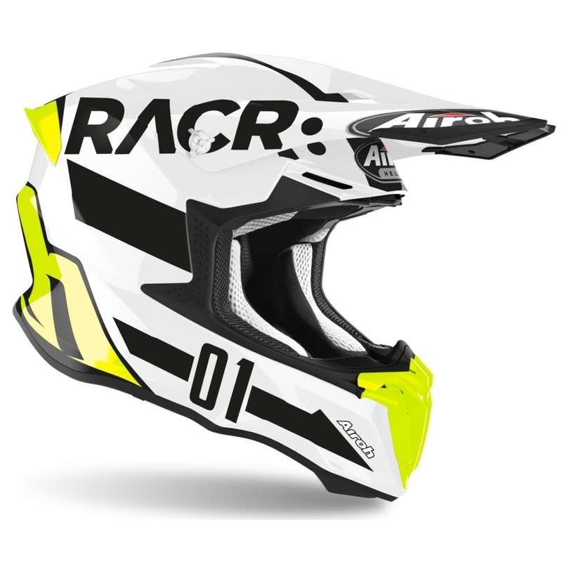 Motocross Helm Airoh Twist Racr schwarz-weiss-fluo gelb Ausverkauf
