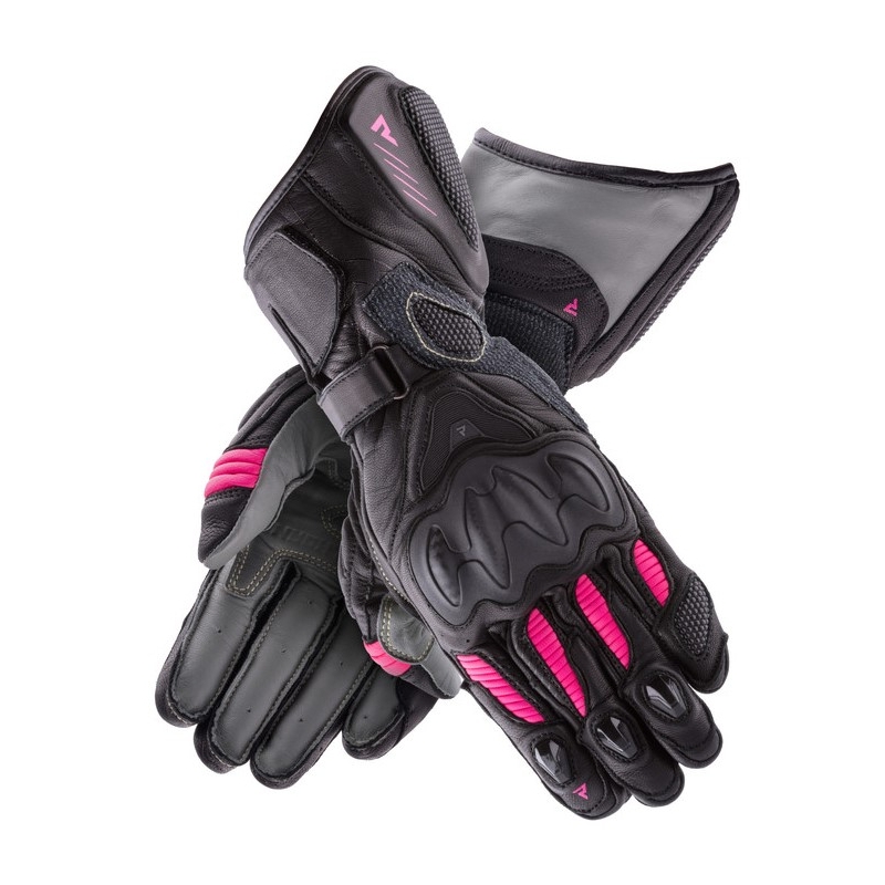 Women's Rebelhorn Rebel Schwarz und Rosa Motorradhandschuhe Ausverkauf