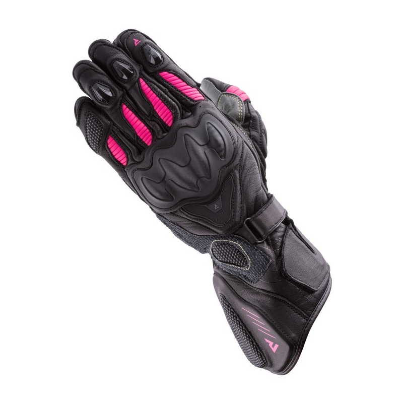 Women's Rebelhorn Rebel Schwarz und Rosa Motorradhandschuhe Ausverkauf