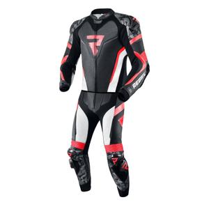 Rebelhorn Rebel Schwarz-Weiß-Fluo Rot Motorradoverall Ausverkauf