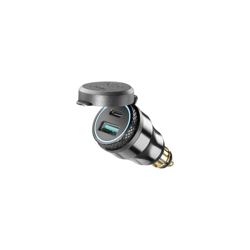 DIN Interphone Adapter mit 1 x USB und USB-C Ausgang für Motorräder
