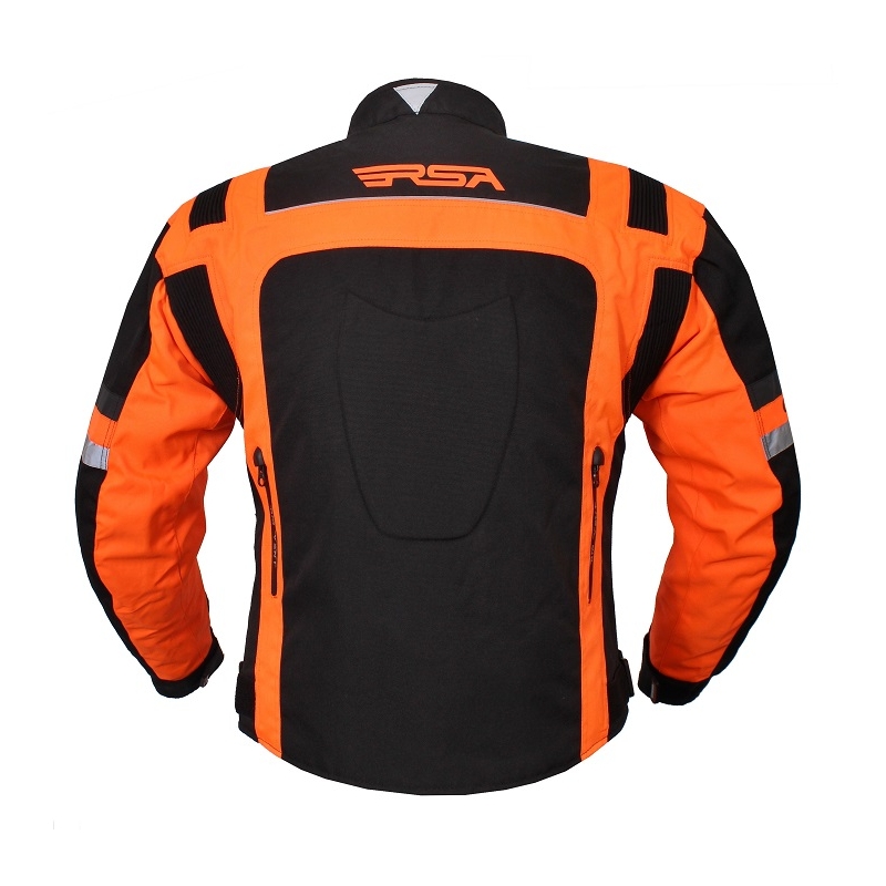 RSA Gear schwarz und orange Motorradjacke Ausverkauf