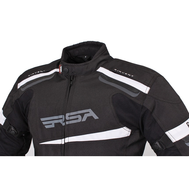 RSA Razor schwarz-weiße Motorradjacke Ausverkauf