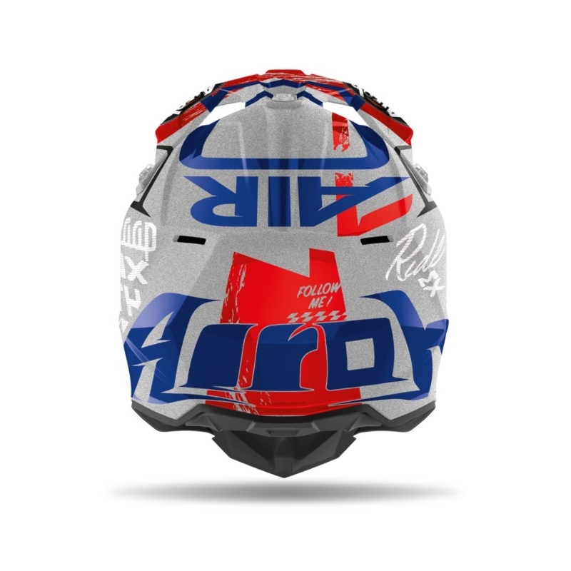 Motocross Helm Airoh Wraap Street grau-blau-rot