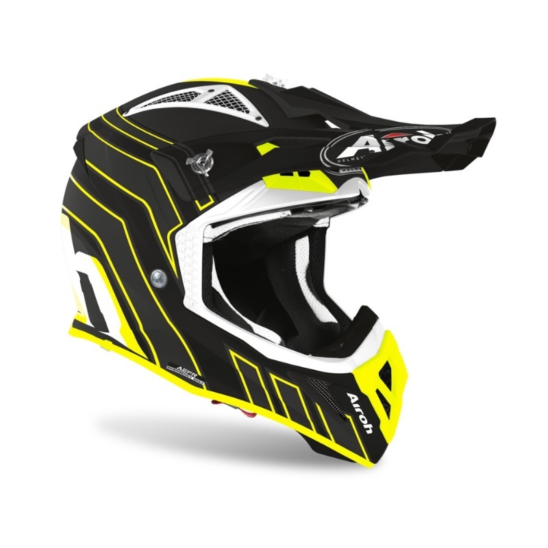 Motocross Helm Airoh Aviator Ace Art schwarz-fluo gelb