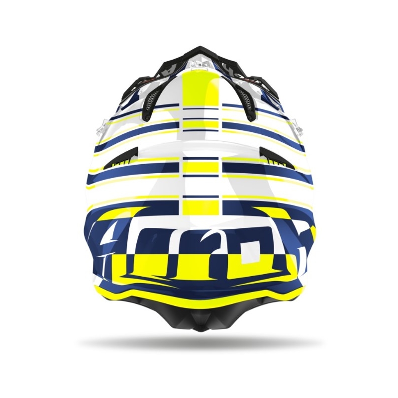Motocross Helm Airoh Aviator Ace Art blau-weiß-fluo gelb 2021