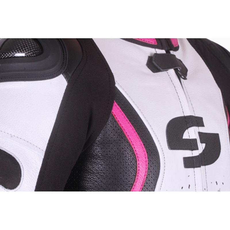Damen Jacke Tschul 586 schwarz-weiß-rosa Ausverkauf