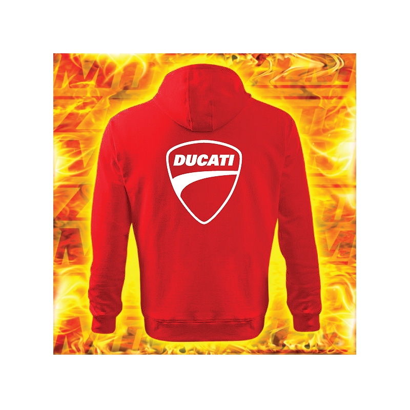 Sweatshirt s motivem Ducati 2 rot mit Kapuze Ausverkauf
