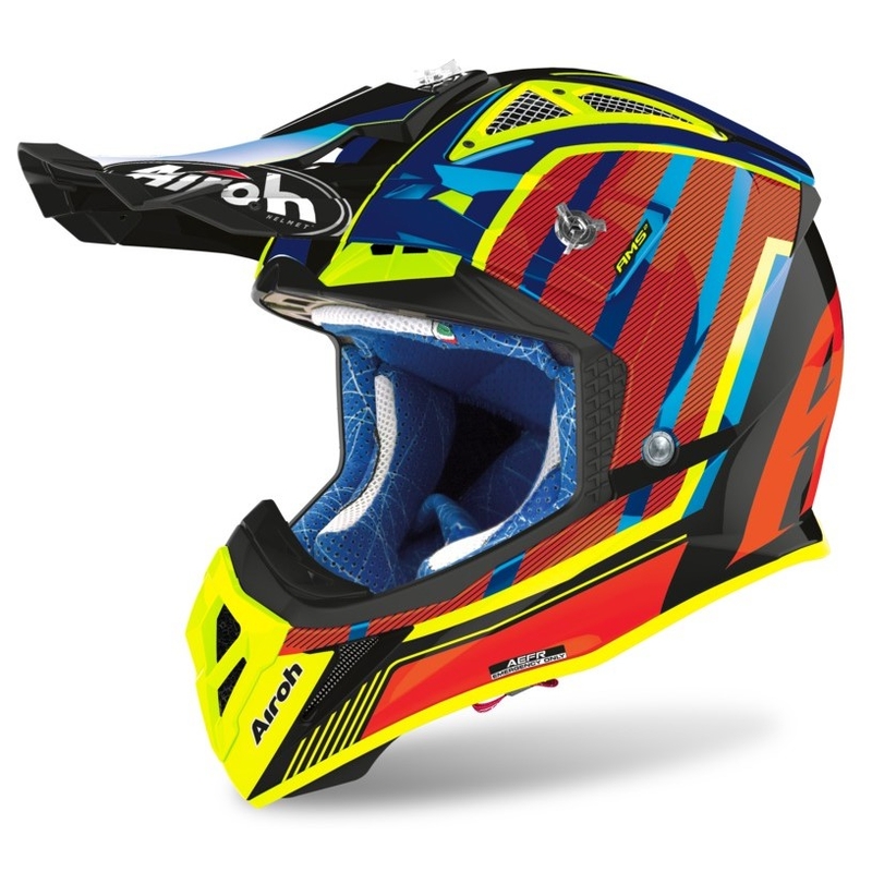 Motocross Helm Airoh Aviator Glow 2.3 AMS2 gelb-rot-orange