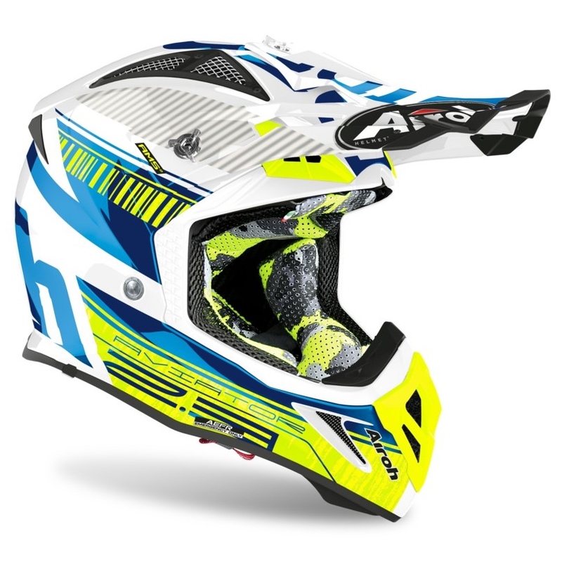 Motocross Helm Airoh Aviator Novak 2.3 AMSS blau-fluo gelb