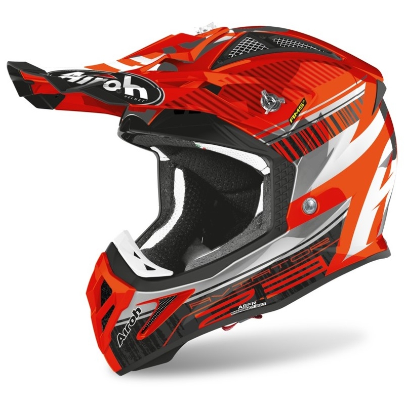 Motocross-Helm Airoh Aviator Novak 2.3 AMSS orange-grau