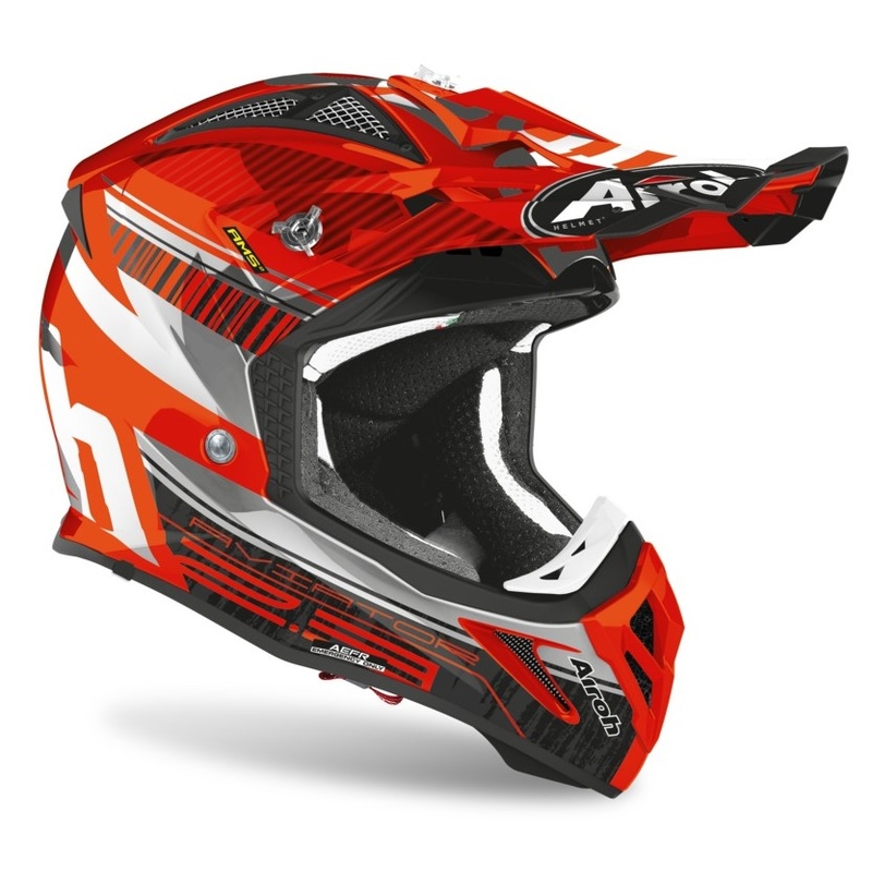 Motocross-Helm Airoh Aviator Novak 2.3 AMSS orange-grau