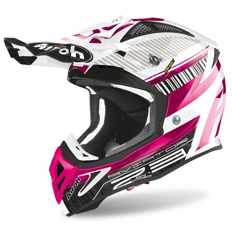 Motocross Helm Airoh Aviator Novak 2.3 AMSS rosa-schwarz
