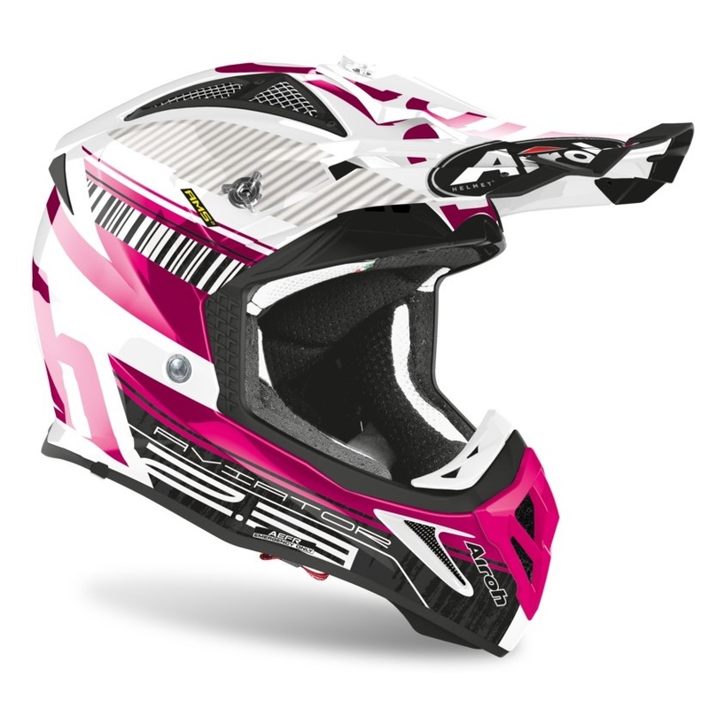Motocross Helm Airoh Aviator Novak 2.3 AMSS rosa-schwarz