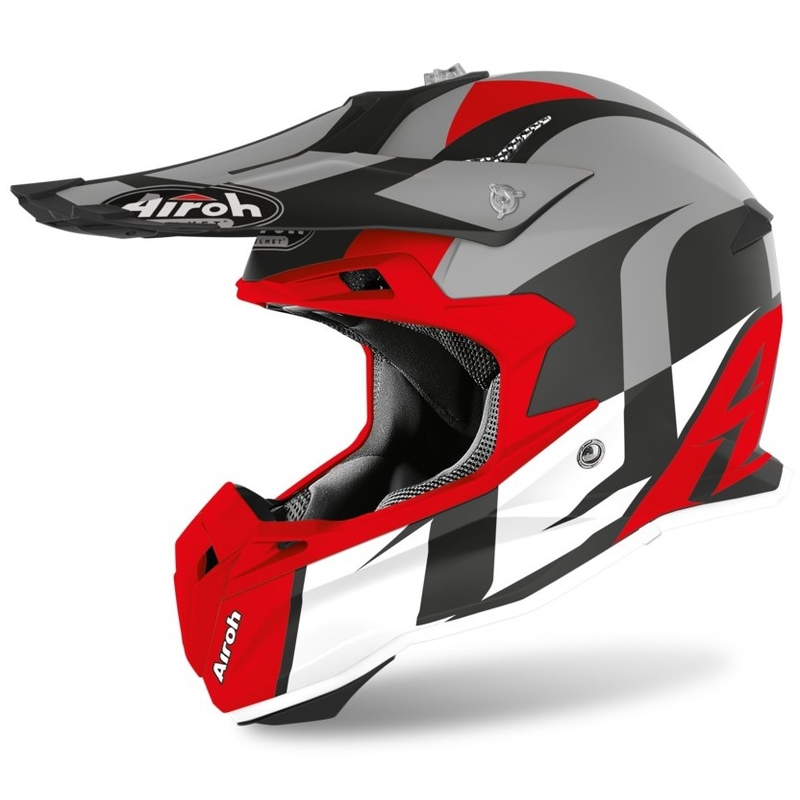 Motocross Helm Airoh Terminator Shoot rot-grau Ausverkauf
