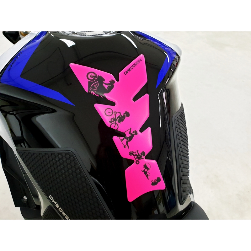 Kraftstofftank-Aufkleber - Mond fluo rosa