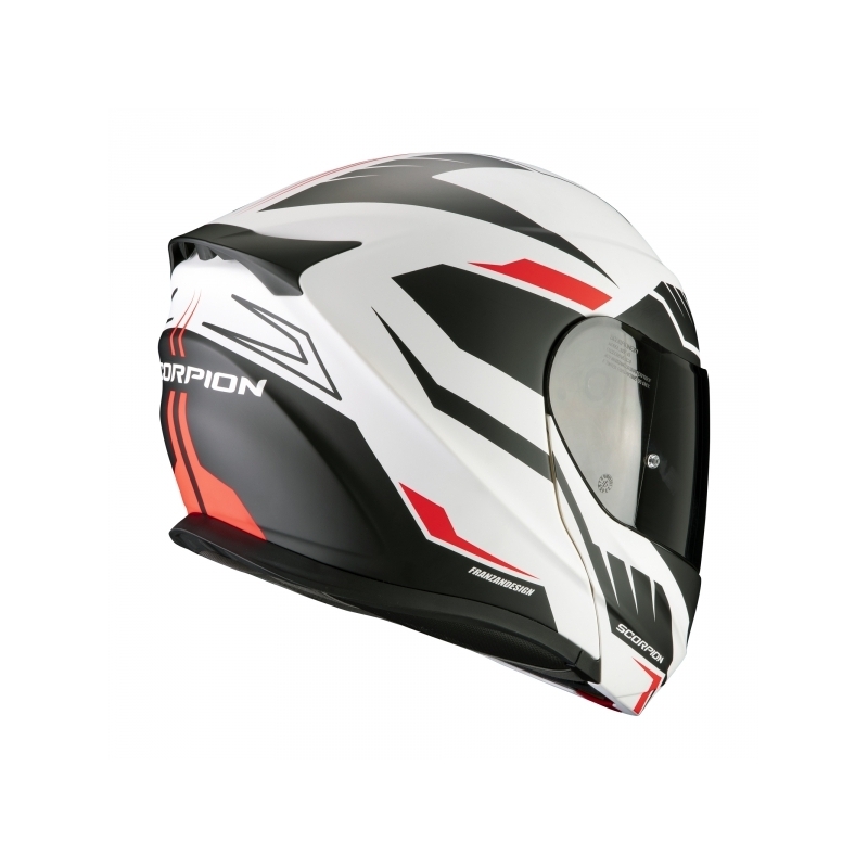 Scorpion EXO-920 Shuttle schwarz-weiß-rot Tip-up Helm Ausverkauf