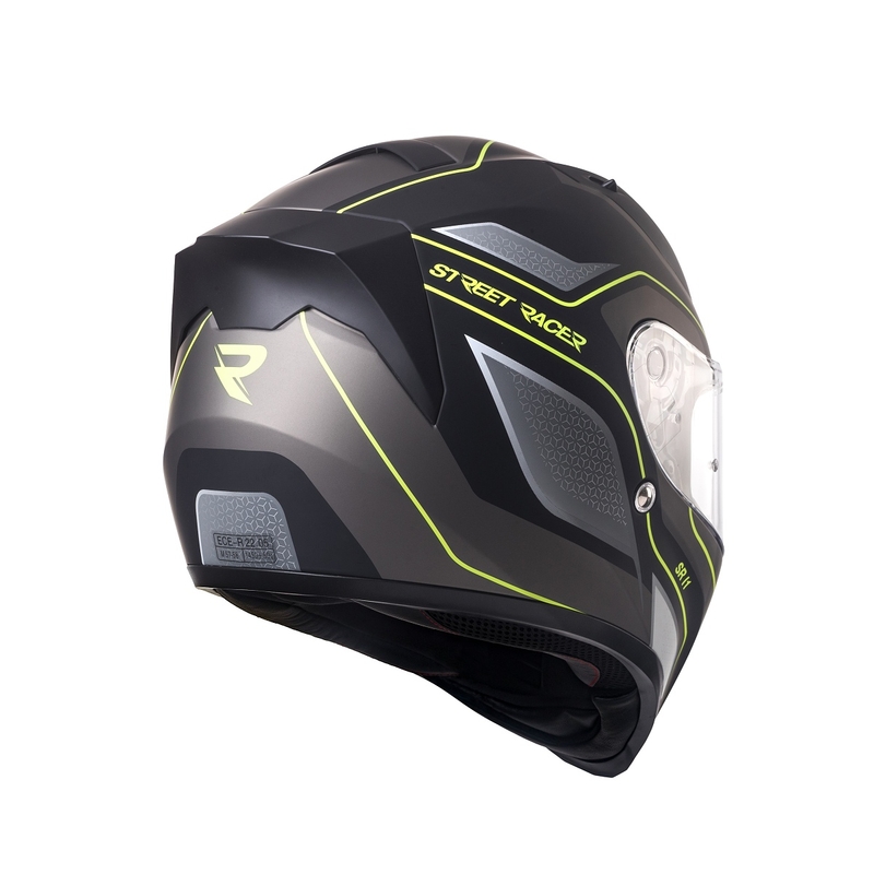 Integral Motorradhelm Street Racer SR I1 schwarz-grau fluo gelb - Klasse II