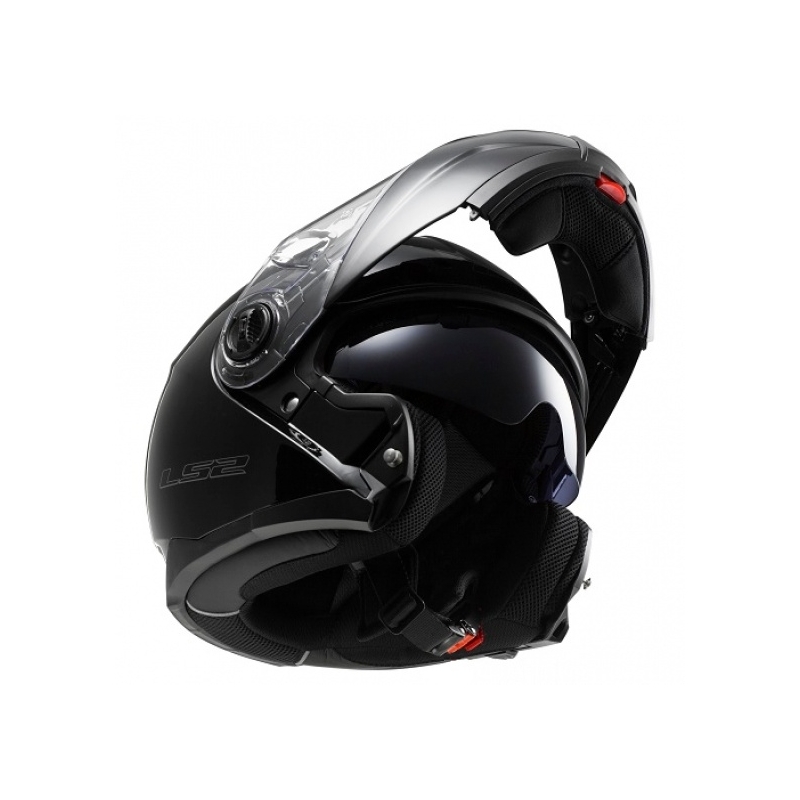 Klappbarer Motorradhelm LS2 FF325 Strobe schwarz glänzend - Grade II