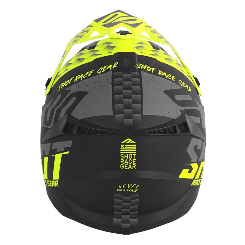 Motocross Helm Shot Lite Rush schwarz-grau-fluo gelb