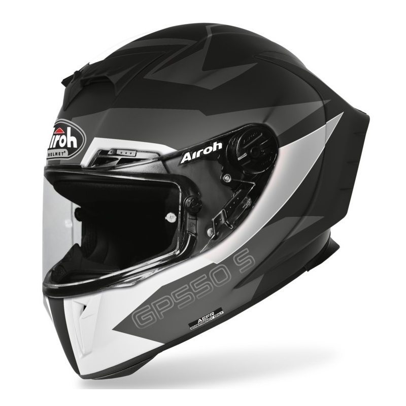 Integralhelm Airoh GP 550S Vector schwarz-weiß-silber