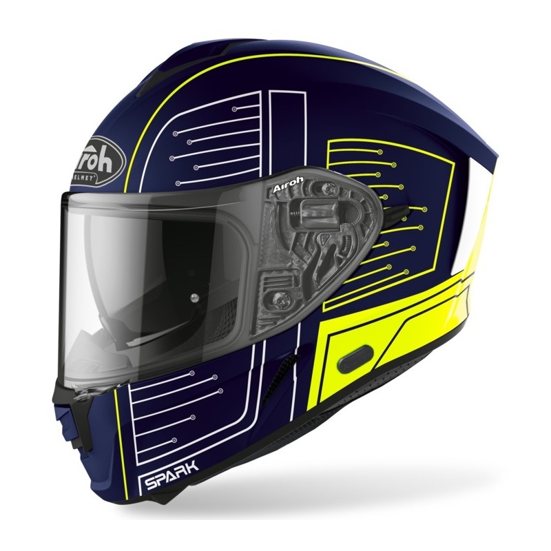Integralhelm Airoh Spark Cyrcuit blau-weiß-gelb