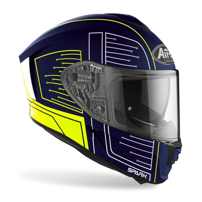 Integralhelm Airoh Spark Cyrcuit blau-weiß-gelb