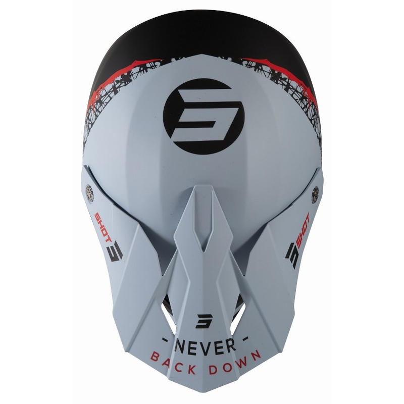 Motocross-Helm Shot Furious Storm schwarz-grau-rot