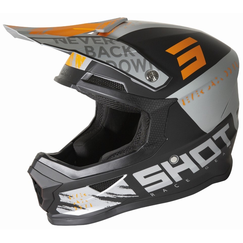 Motocross Helm Shot Furious Draw schwarz-grau-orange