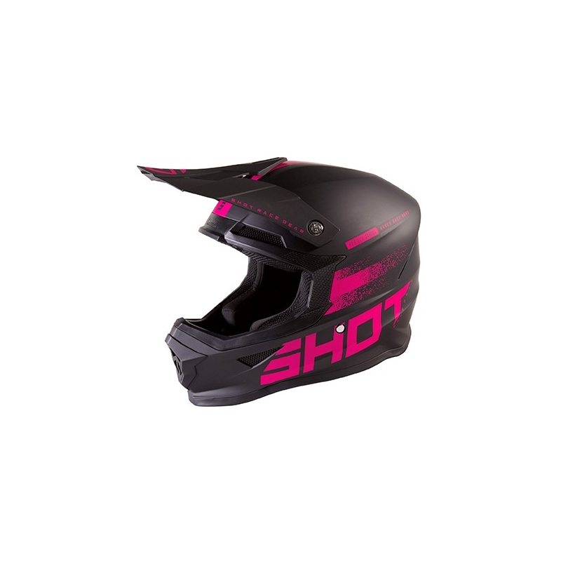 Motocross-Helm Shot Furious Raw schwarz-fuchsia