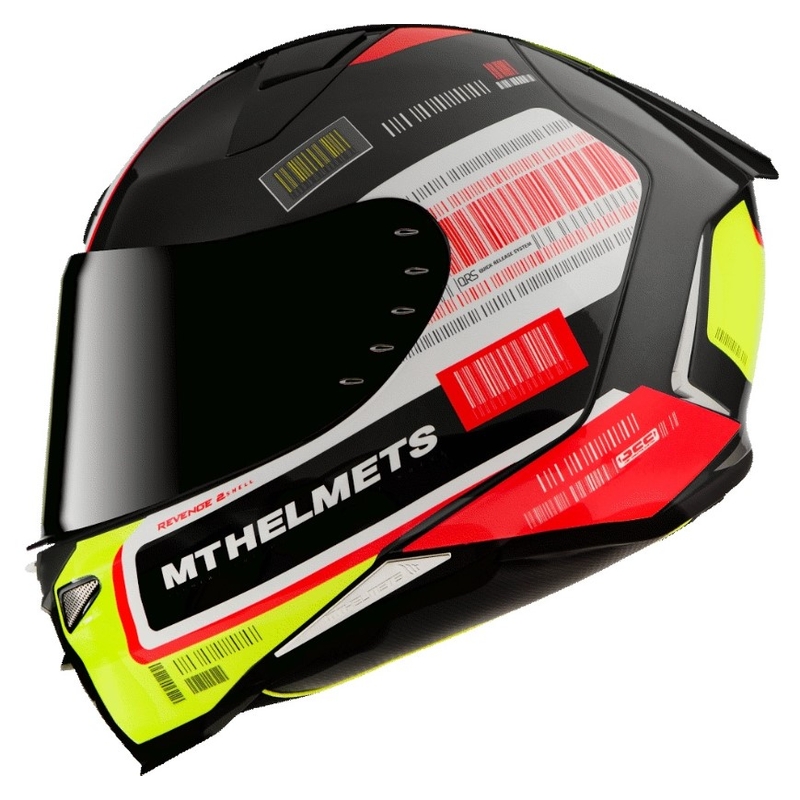 MT Revenge 2 RS schwarz-weiß-gelb-roter Integral-Motorradhelm