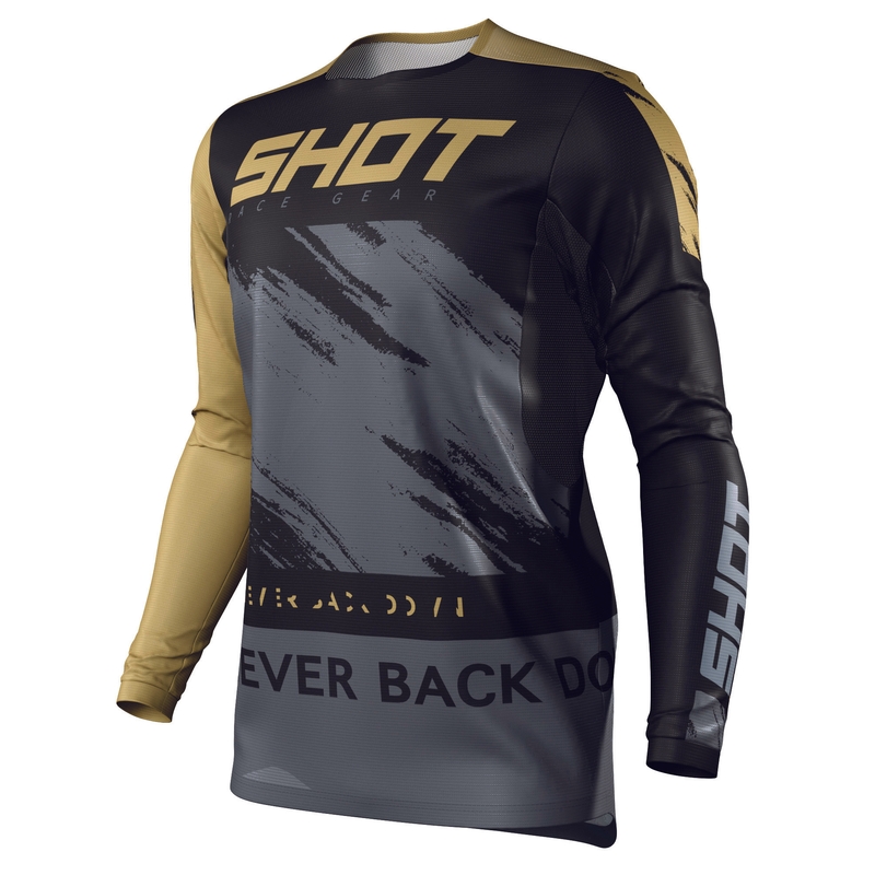 Motocross Trikot Shot Contact Draw schwarz und gold Ausverkauf