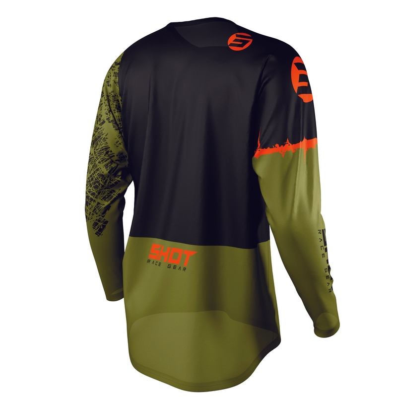 Motocross Trikot Shot Devo Storm schwarz-khaki grün