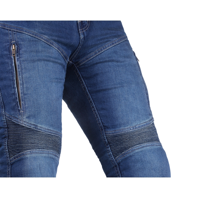 Street Racer Basic II CE Blau Cropped Motorrad Jeans