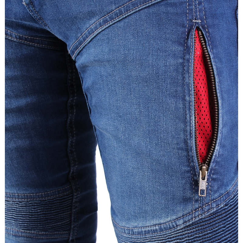 Street Racer Basic II CE Blau Cropped Motorrad Jeans