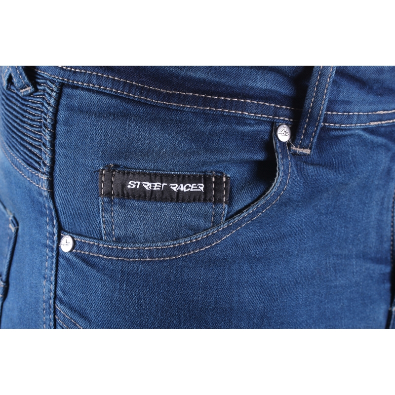 Street Racer Basic II CE Blau Cropped Motorrad Jeans