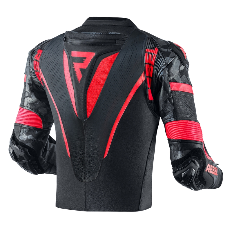 Rebelhorn Rebel schwarz-fluorrote Motorradjacke Ausverkauf