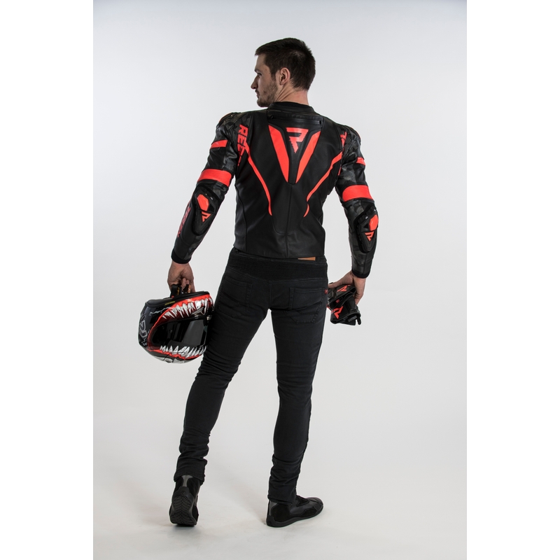 Rebelhorn Rebel schwarz-fluorrote Motorradjacke Ausverkauf