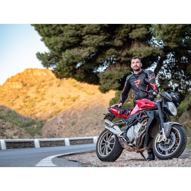 Rebelhorn Rebel schwarz-fluorrote Motorradjacke Ausverkauf