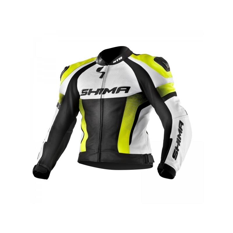 Motorradjacke Shima STR schwarz-weiß-fluorgelb - II. Qualität