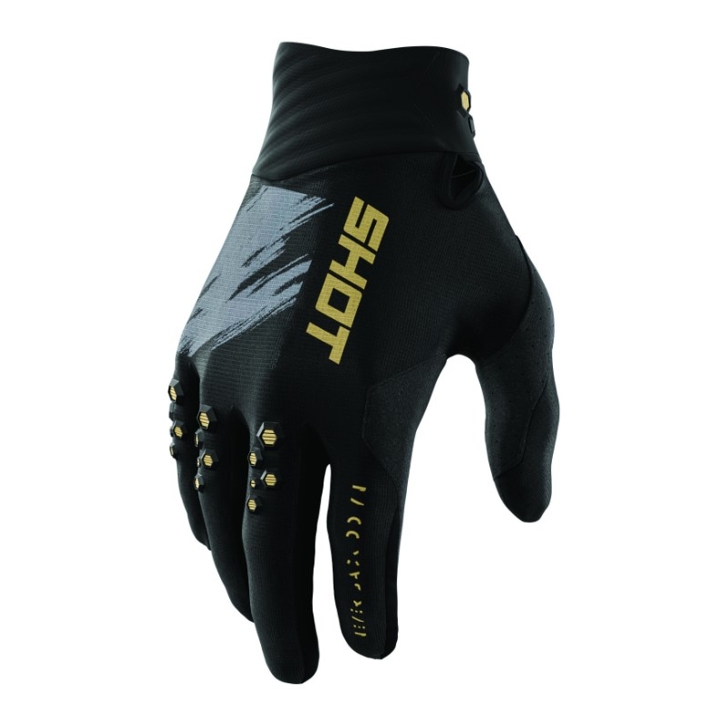 Motocross Handschuhe Shot Contact Draw schwarz-gold Ausverkauf